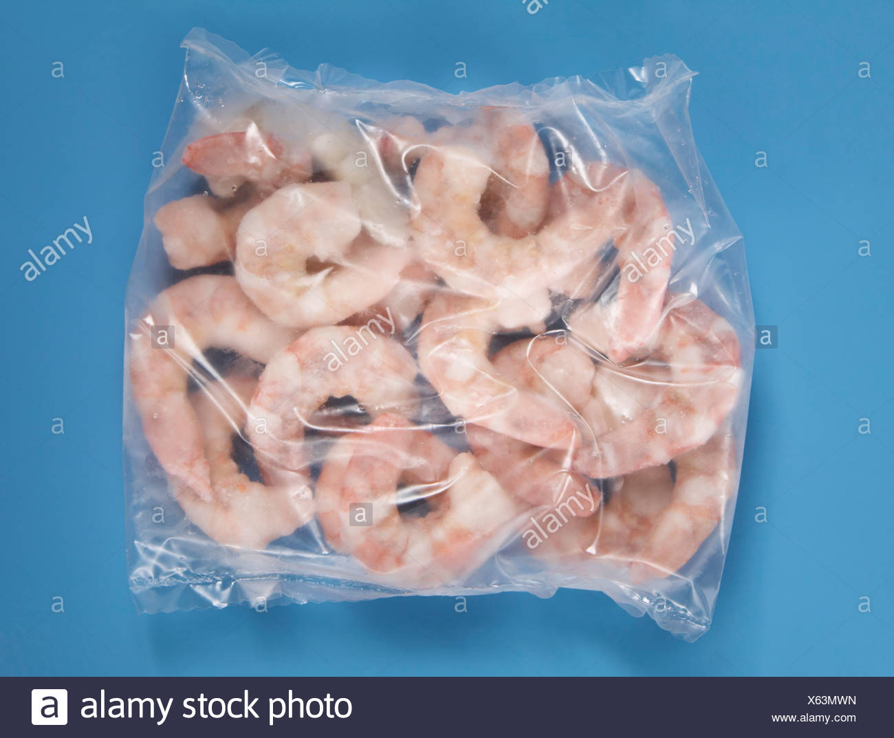 Download Frozen Shrimps In Plastic Bag Elevated View Stock Photo Alamy Yellowimages Mockups