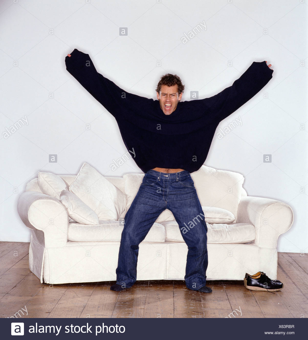 blue jeans black jumper