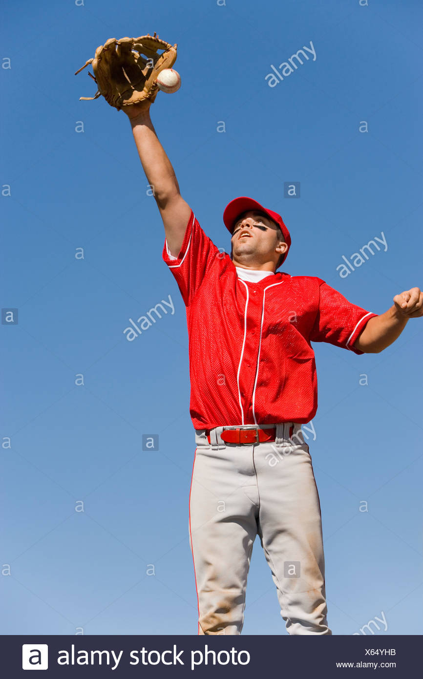 Baseball Player Catching Ball Stock Photos & Baseball Player Catching