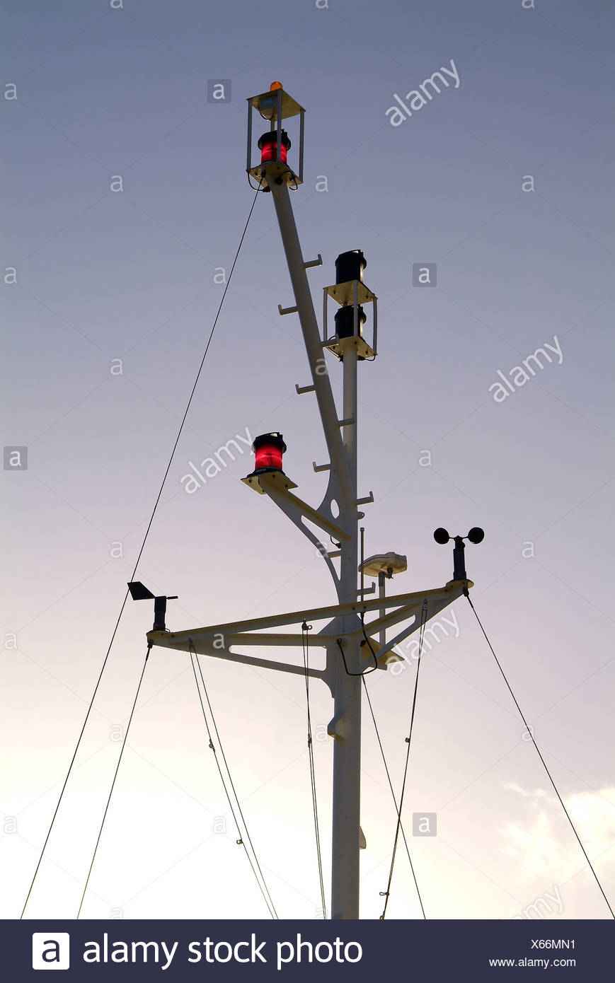 Ship mast detail positionlights Stock Photo 279201805 Alamy