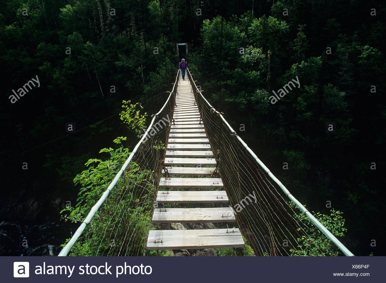 Suspension Bridge Over White River High Resolution Stock Photography
