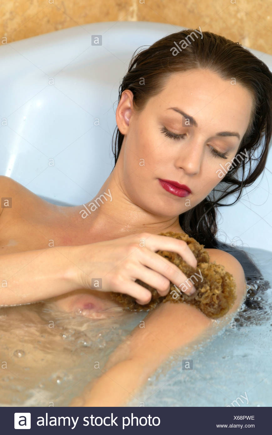 Woman In Jacuzzi Beauty Bath Stock Photo Alamy