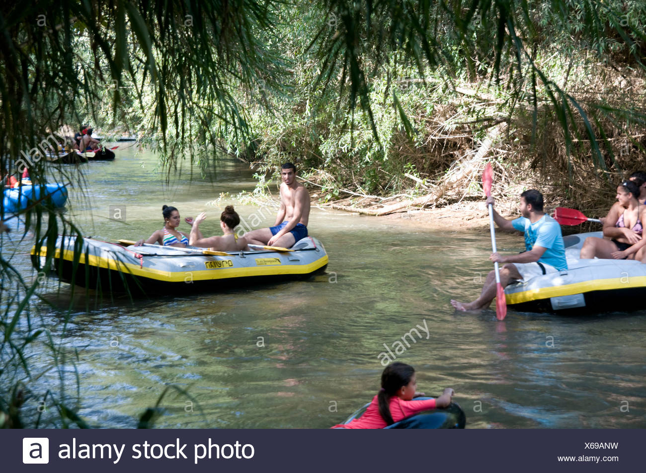 Israel, Upper Galilee, Hazbani River (AKA Snir River) a tributary of the Jordan  river Rafting in the flowing water Stock Photo - Alamy