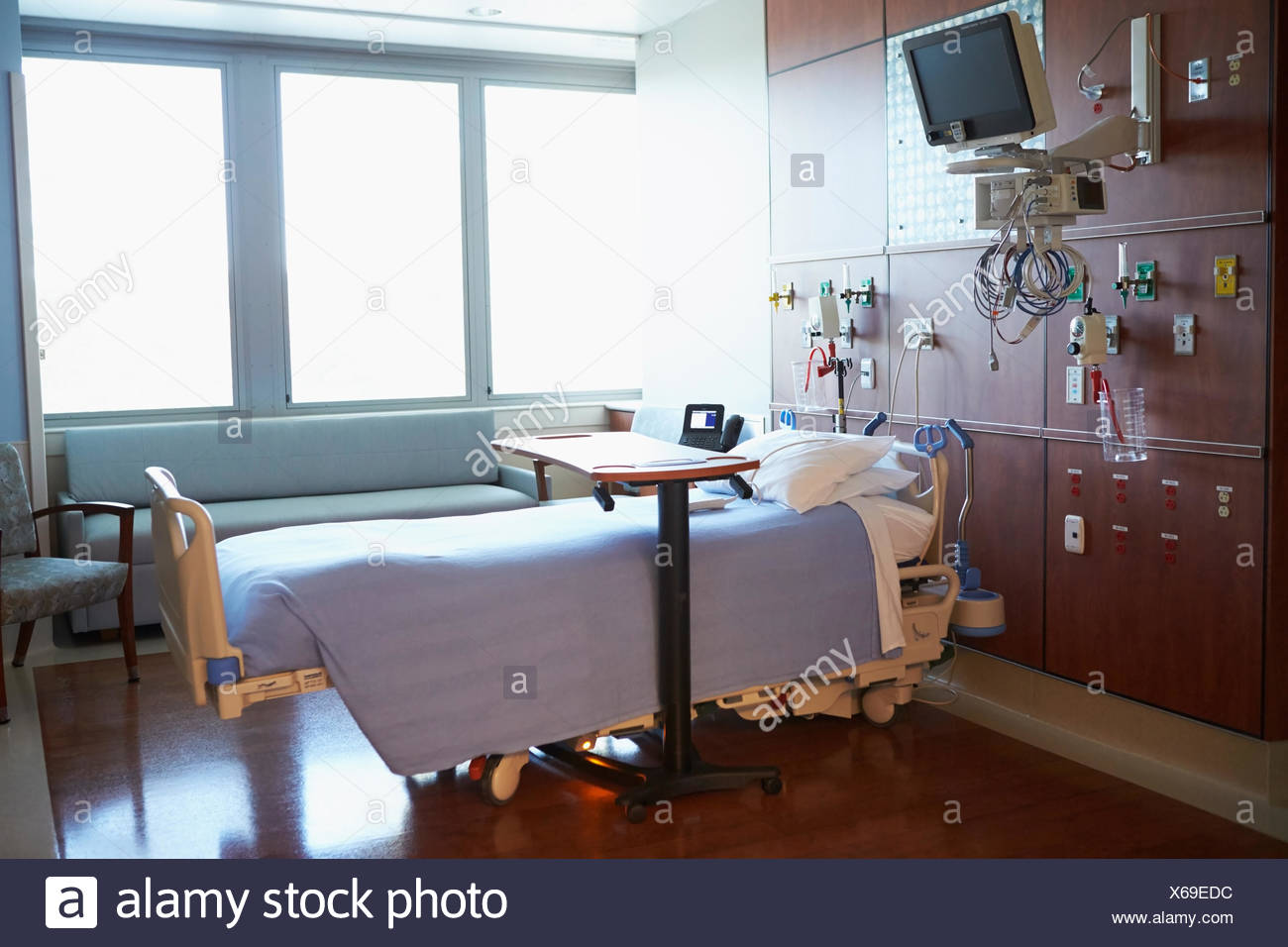 Empty Patient Room In Modern Hospital Stock Photo 279262744