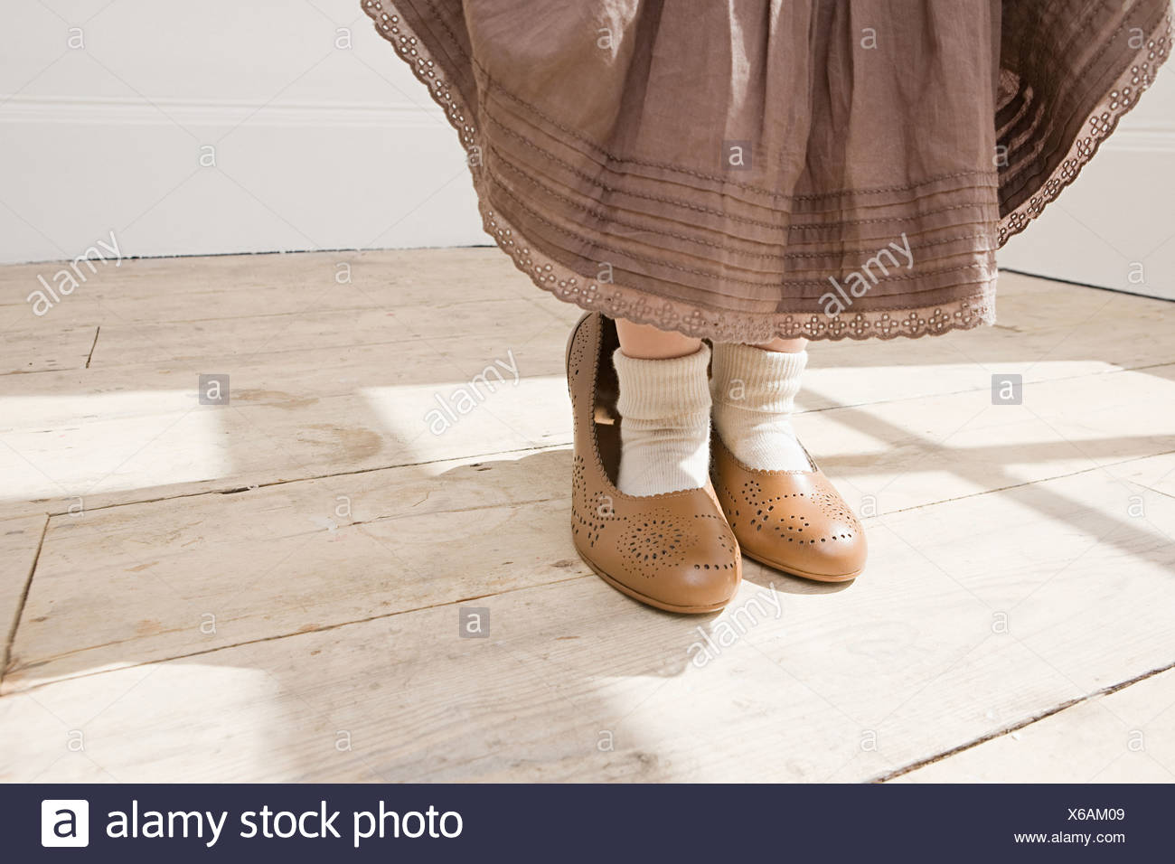 Young Girl Wearing High Heel Shoes High Resolution Stock Photography