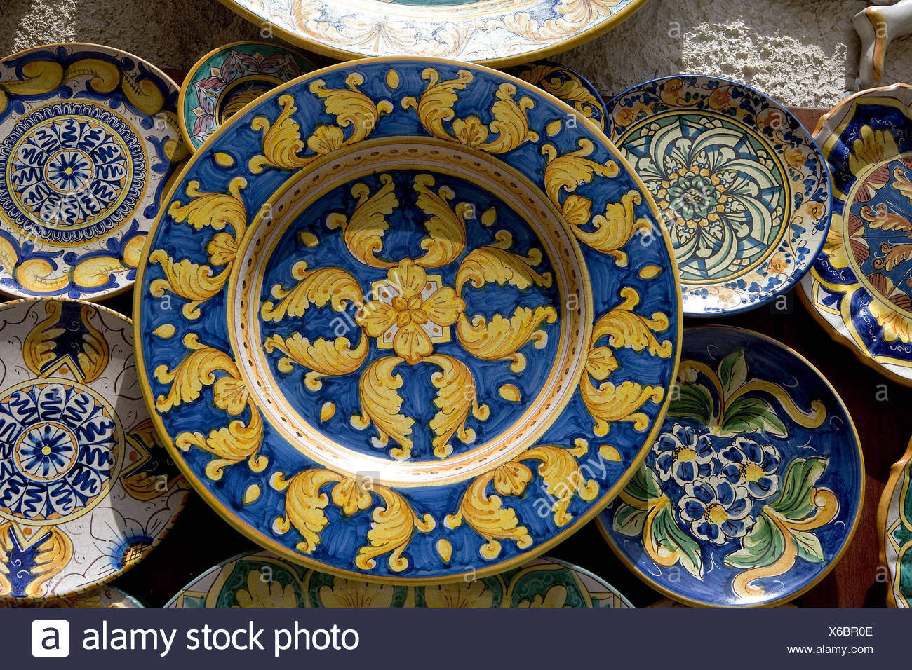 italy island sicily ceramics wall decoration the suns stock