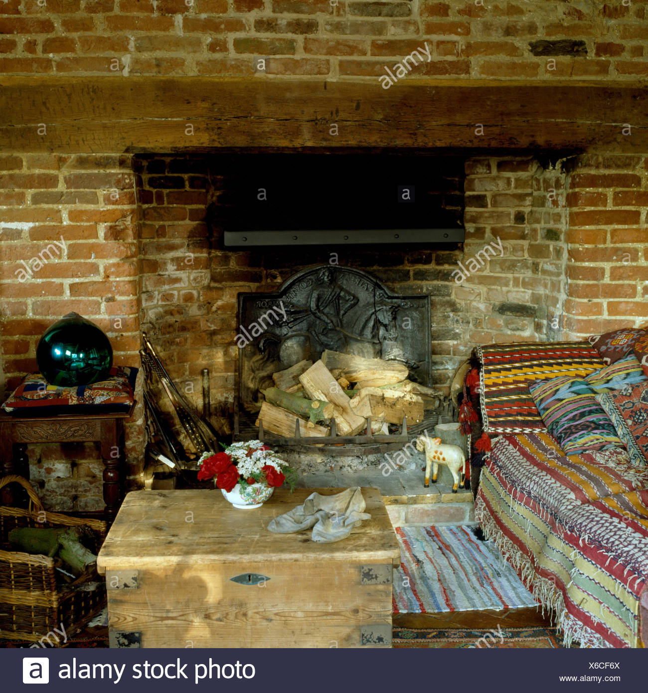 Old Brick Fireplace Stock Photos Old Brick Fireplace Stock