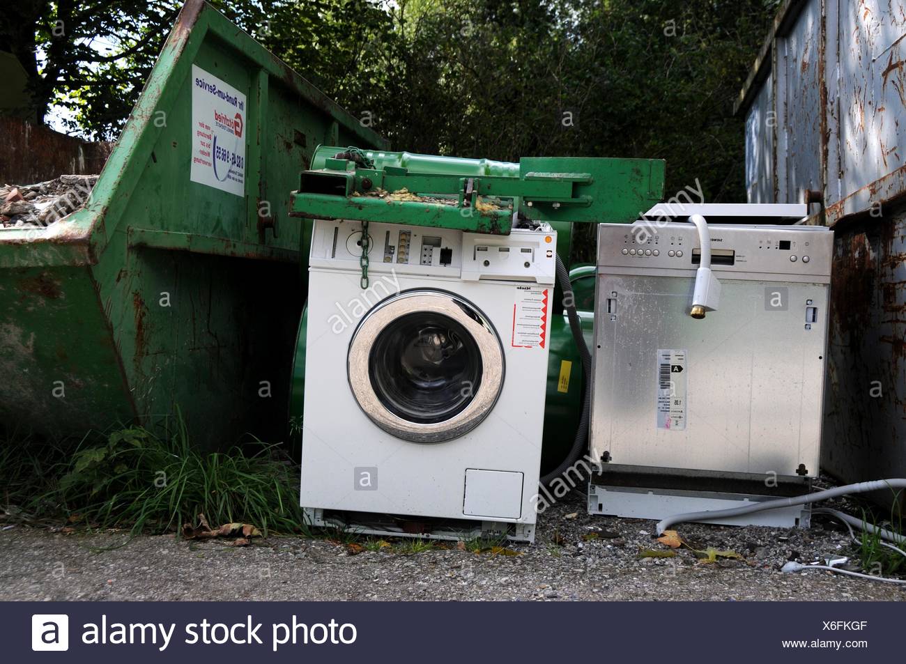 Old washing machines at a recycling center Stock Photo 279398463 Alamy