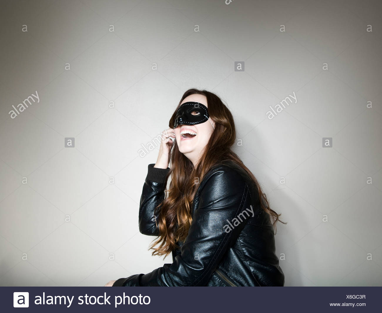 Woman Wearing Leather Mask Stock Photos & Woman Wearing Leather Mask ...