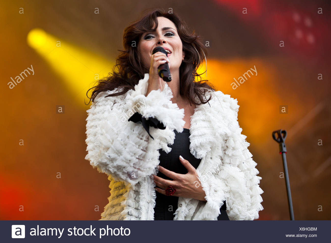 Singer And Frontwoman Sharon Den Adel Of The Dutch Symphonic Metal Band Within Temptation Performing Live At The Heitere Open Stock Photo Alamy