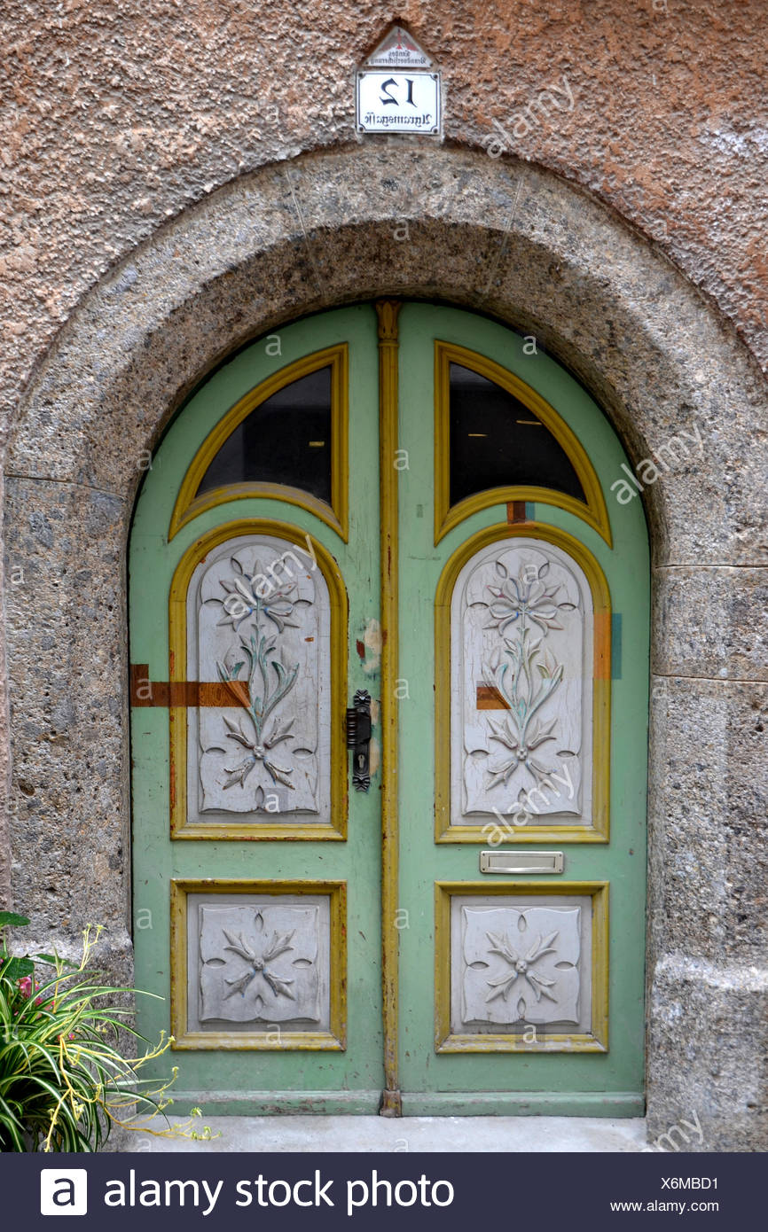 Antique Masonry Front Door Medieval Circular Arc Window