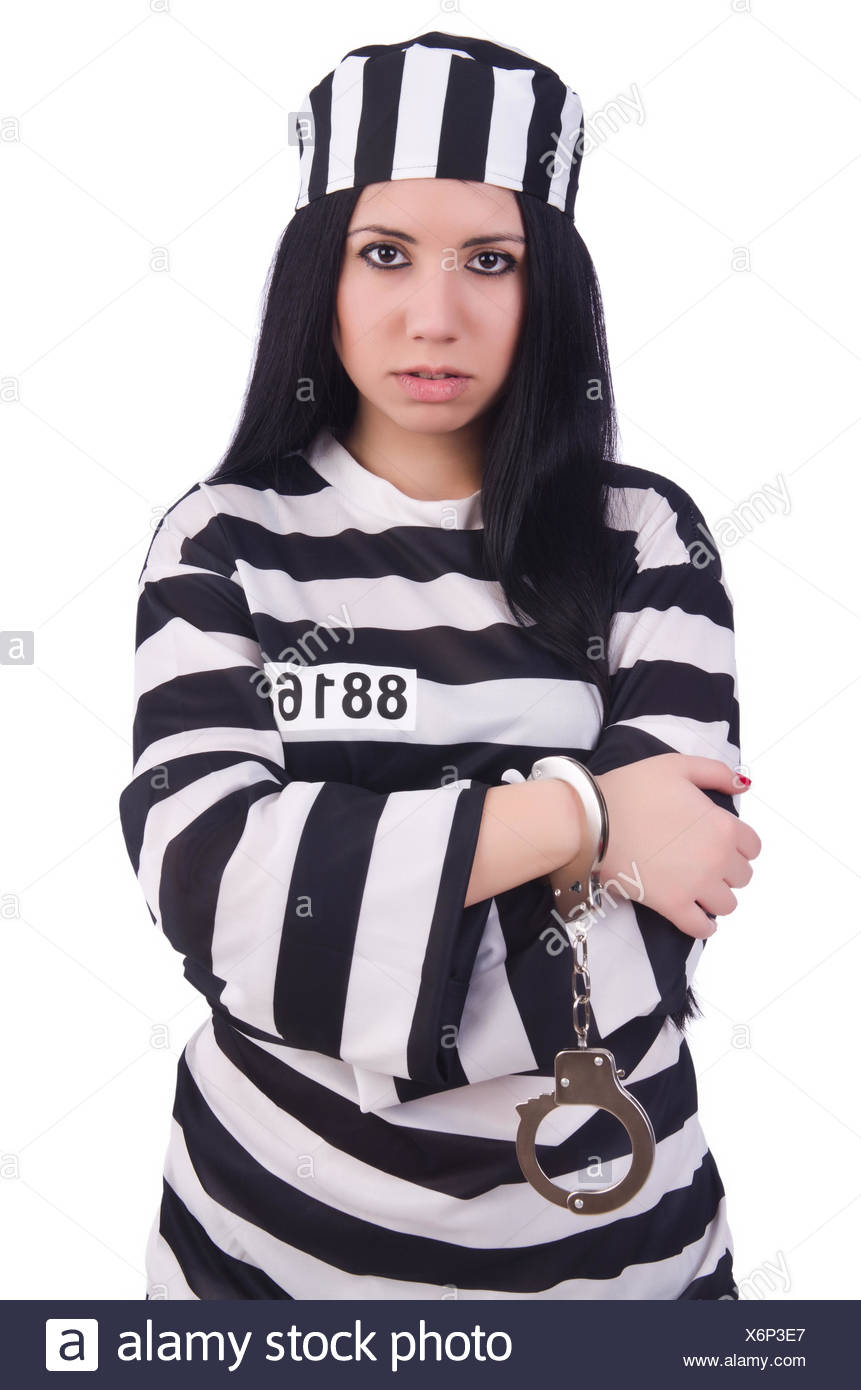 black and white striped prison jumpsuit
