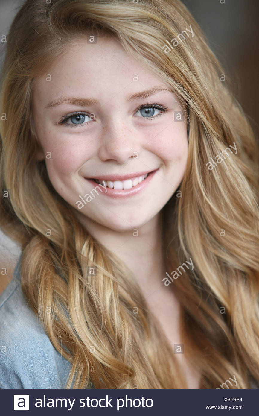Teenage Girl With Long Blond Hair And Blue Eyes; Troutdale ...