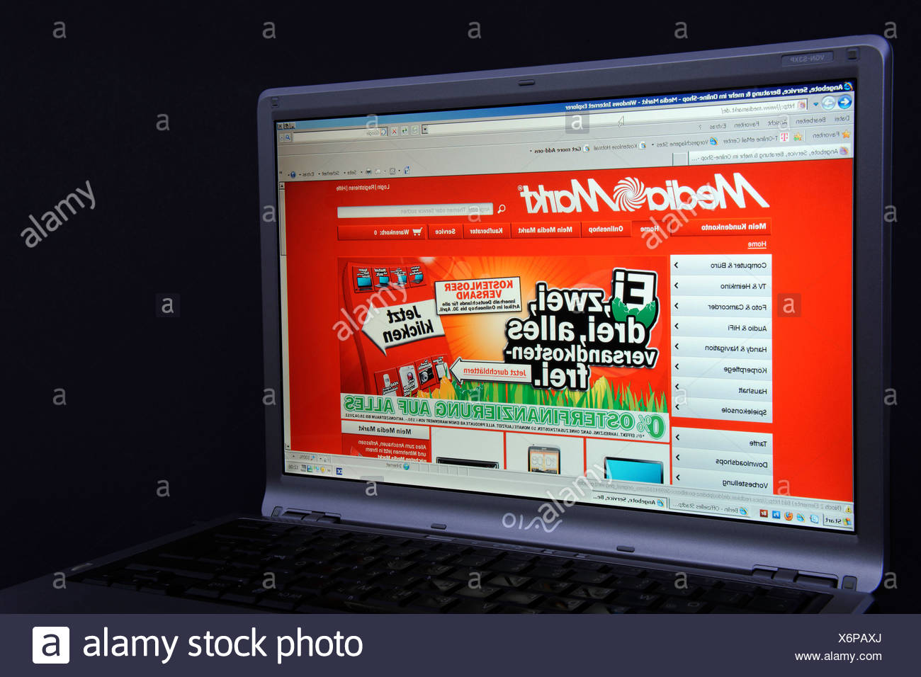 Website Media Markt Webpage On The Screen Of A Sony Vaio Laptop A German Chain Of Electronics Stores Stock Photo Alamy