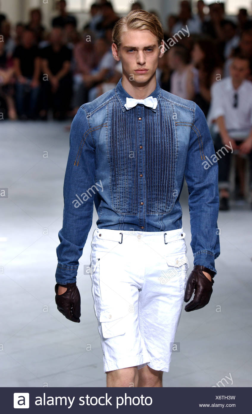 denim shirt with bow tie