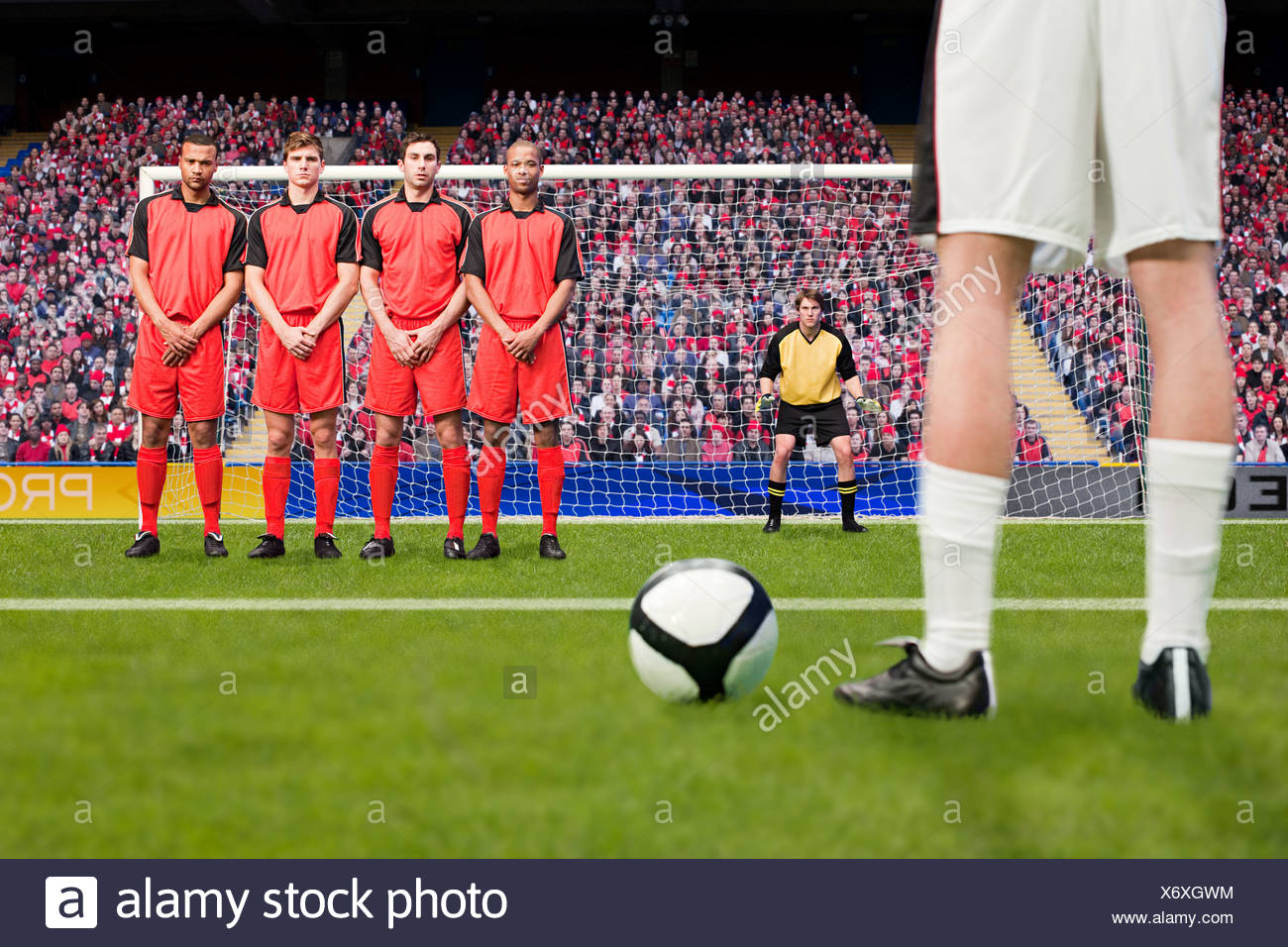 Free Kick During A Football Match Stock Photo Alamy