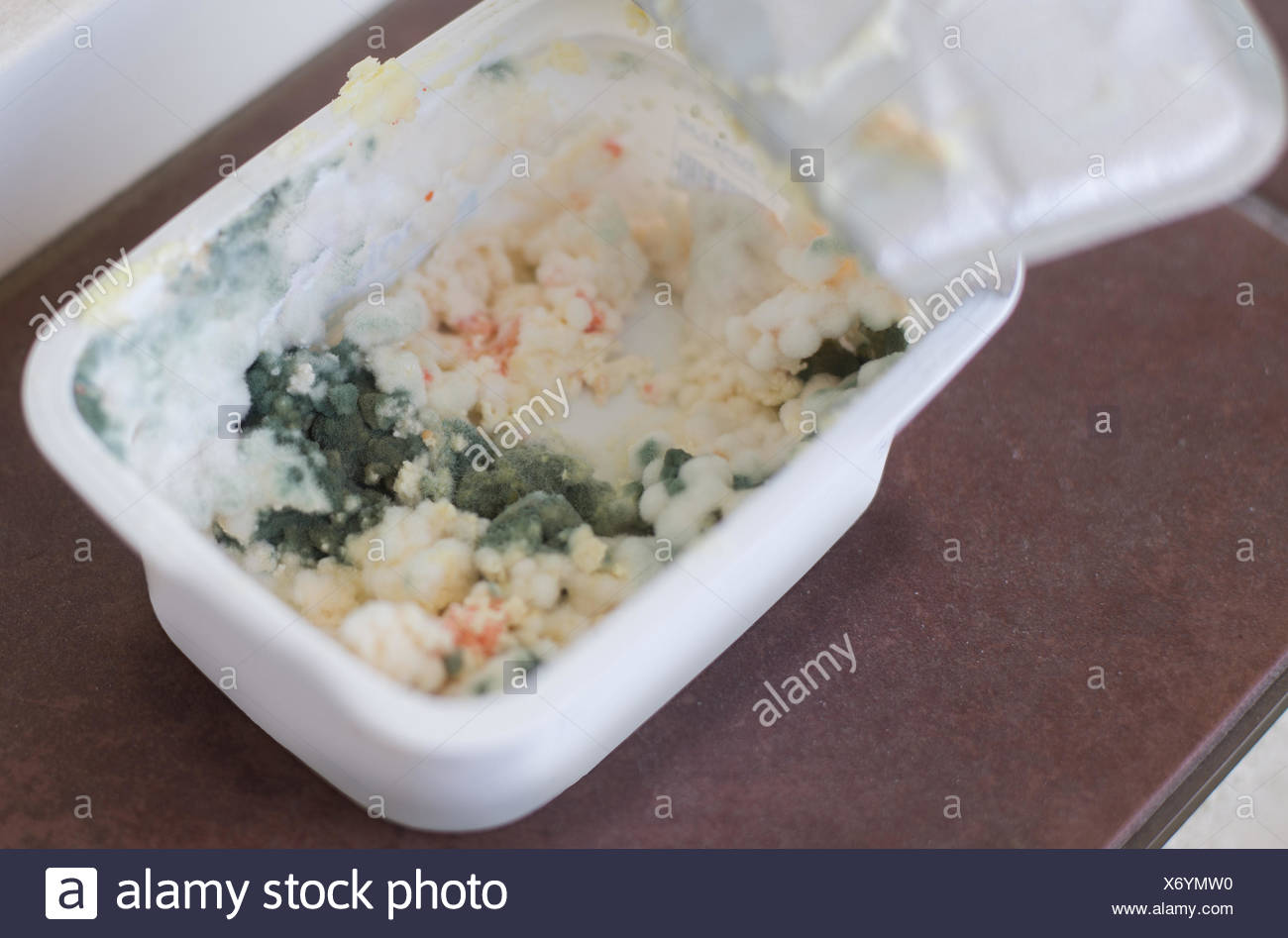 Close Up On Rotten Butter Or Cottage Cheese Stock Photo 279662908