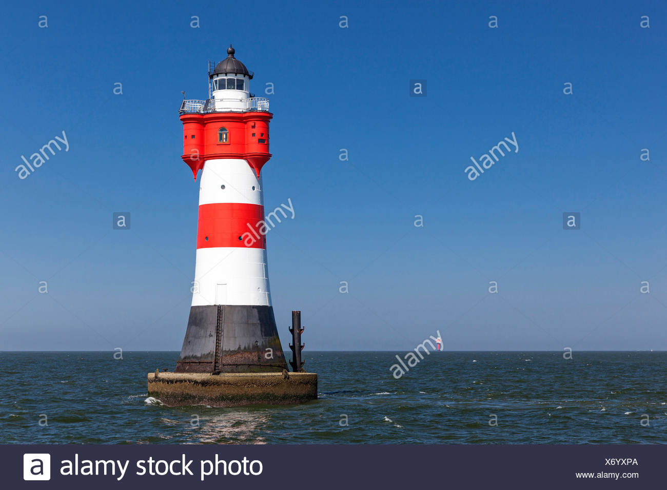 Leuchtturm Roter Sand Nordsee Stock Photo Alamy