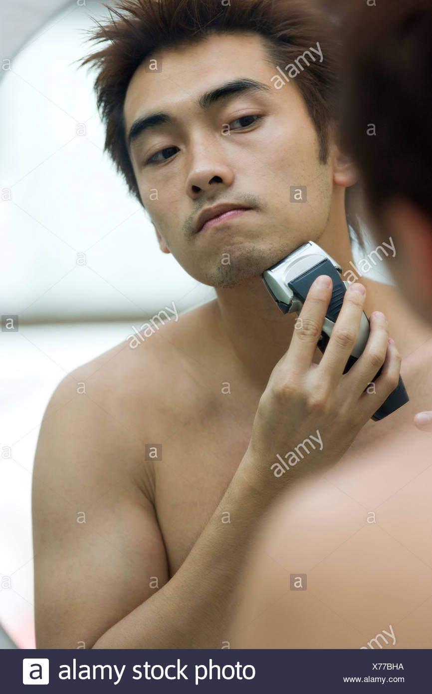 Man Shaving Chest Hair Stock Photos Man Shaving Chest Hair Stock