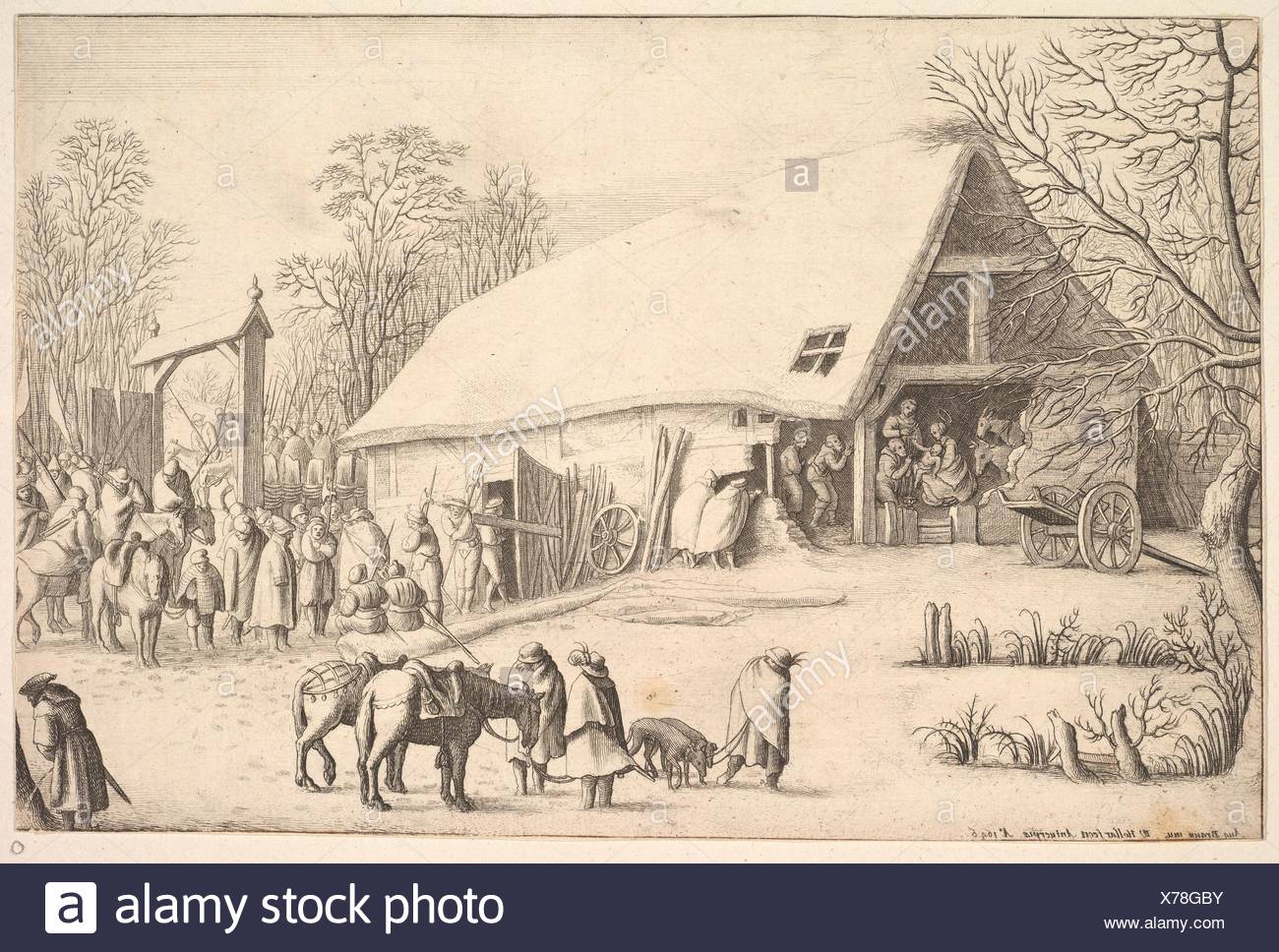Adoration of the Kings, after Augustin Braun. Artist: Wenceslaus Hollar (Bohemian, Prague 1607-1677 London); Date: 1646; Medium: Etching, only state;