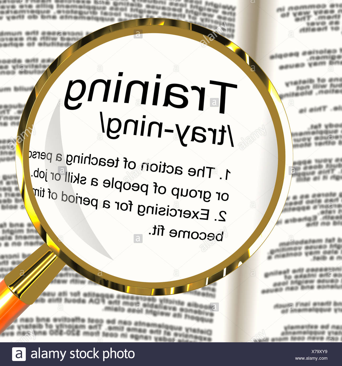 Training Definition Magnifier Shows Education Instruction Or