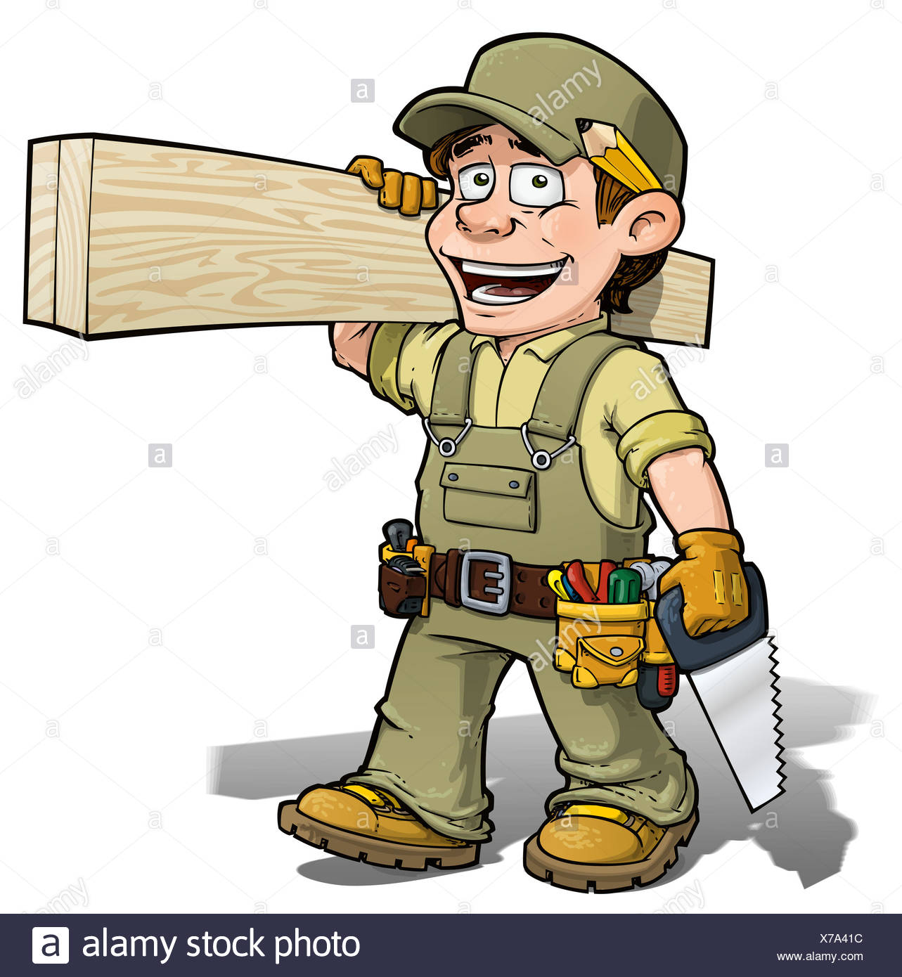 Carpenter Man Cartoon Stock Photos & Carpenter Man Cartoon Stock Images ...