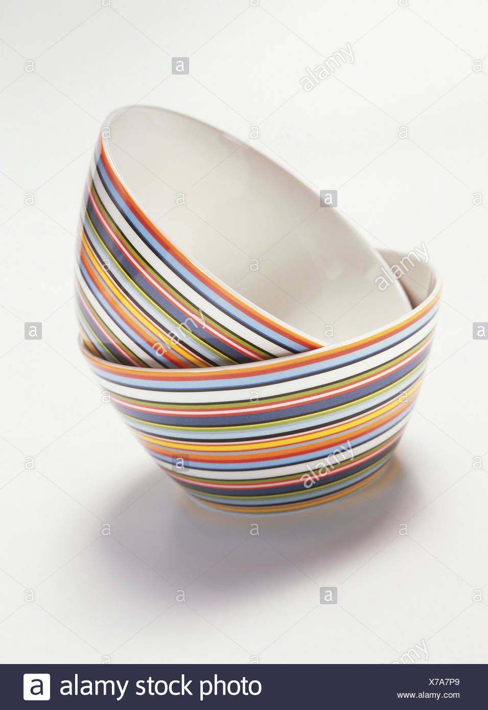 Ceramics Bowls Bowls Muslischusseln Salad Bowls Peels Dishes Ceramics Design Patterns Strips Roved Colorfully Colorfully Differently Quietly Life Fact Reception Studio Free Plates Two Stock Photo Alamy
