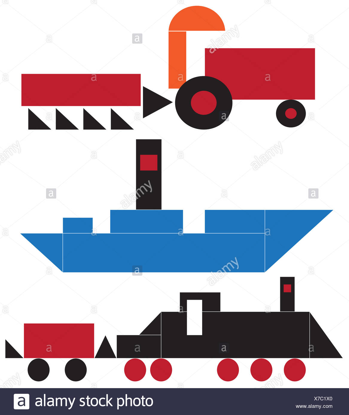 Set of objects of geometric shapes Stock Photo - Alamy