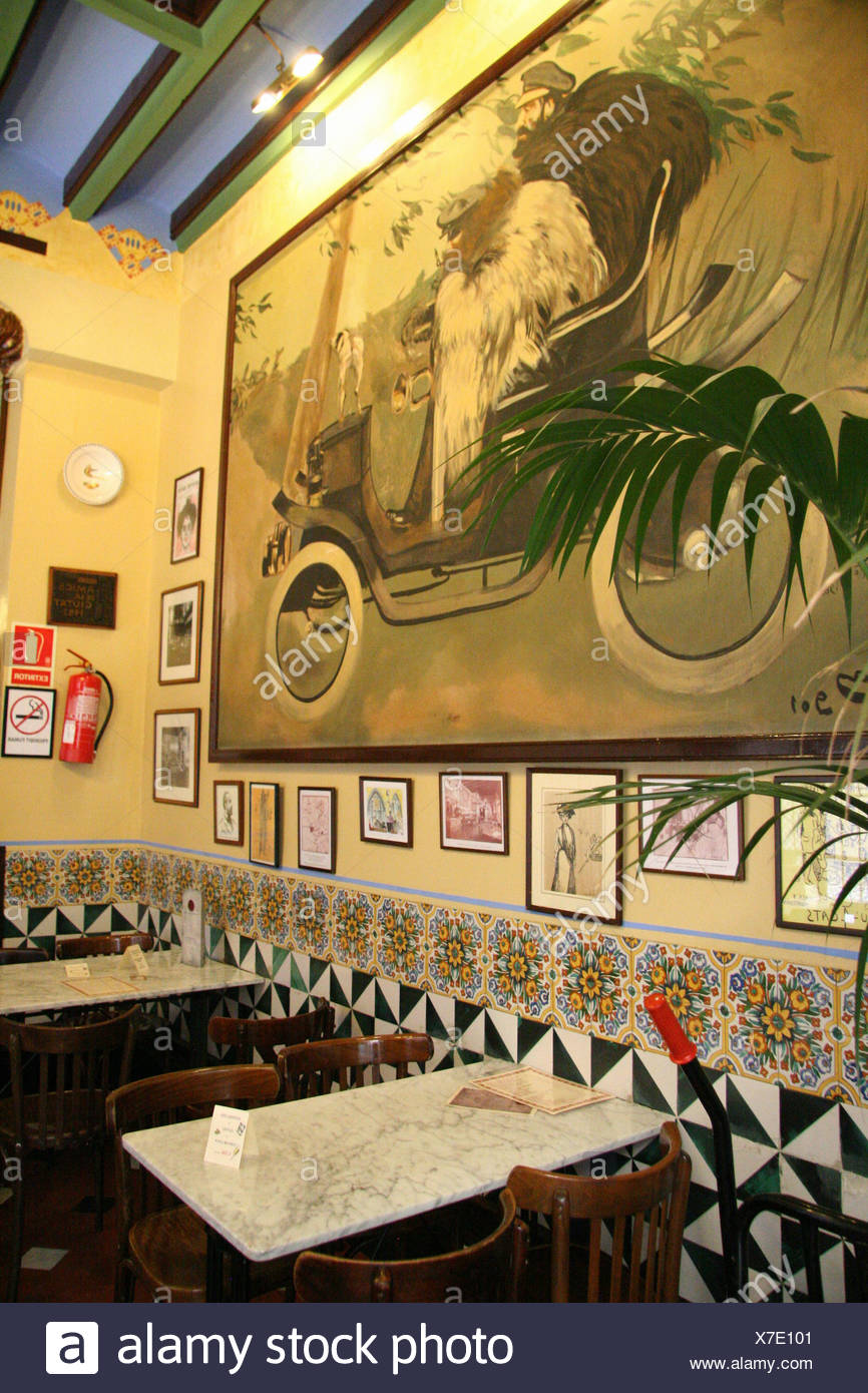 Spain Barcelona 4 Cats Cafe Artist S Cafe Restaurant Inside