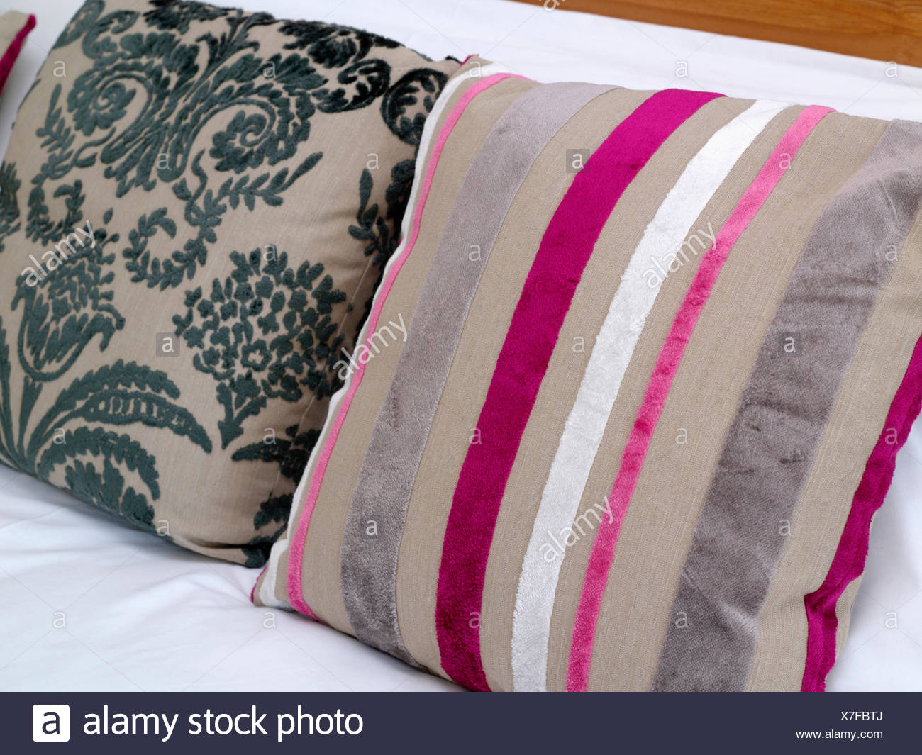 black and pink cushions