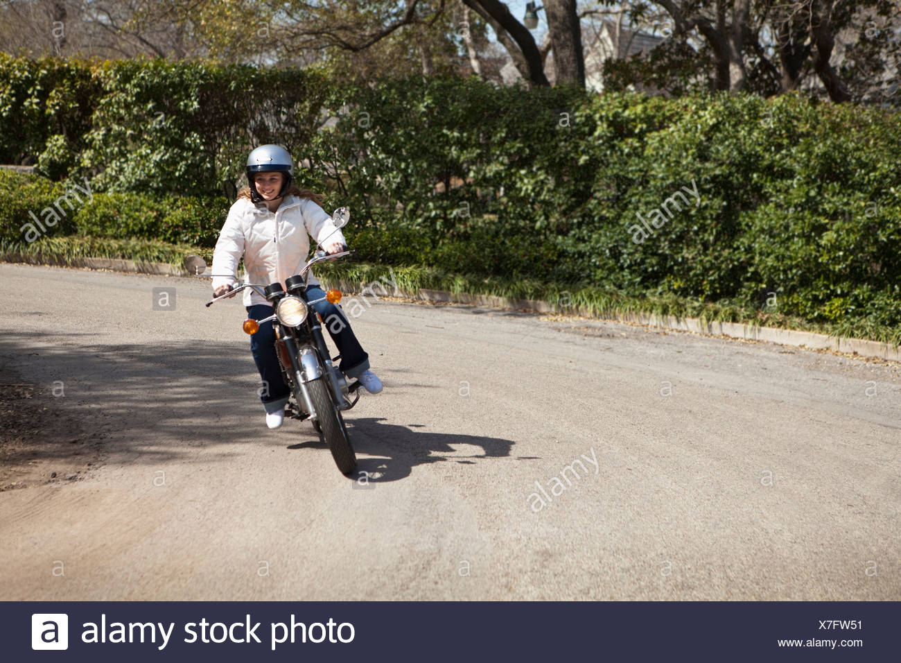 girl riding motorcycle