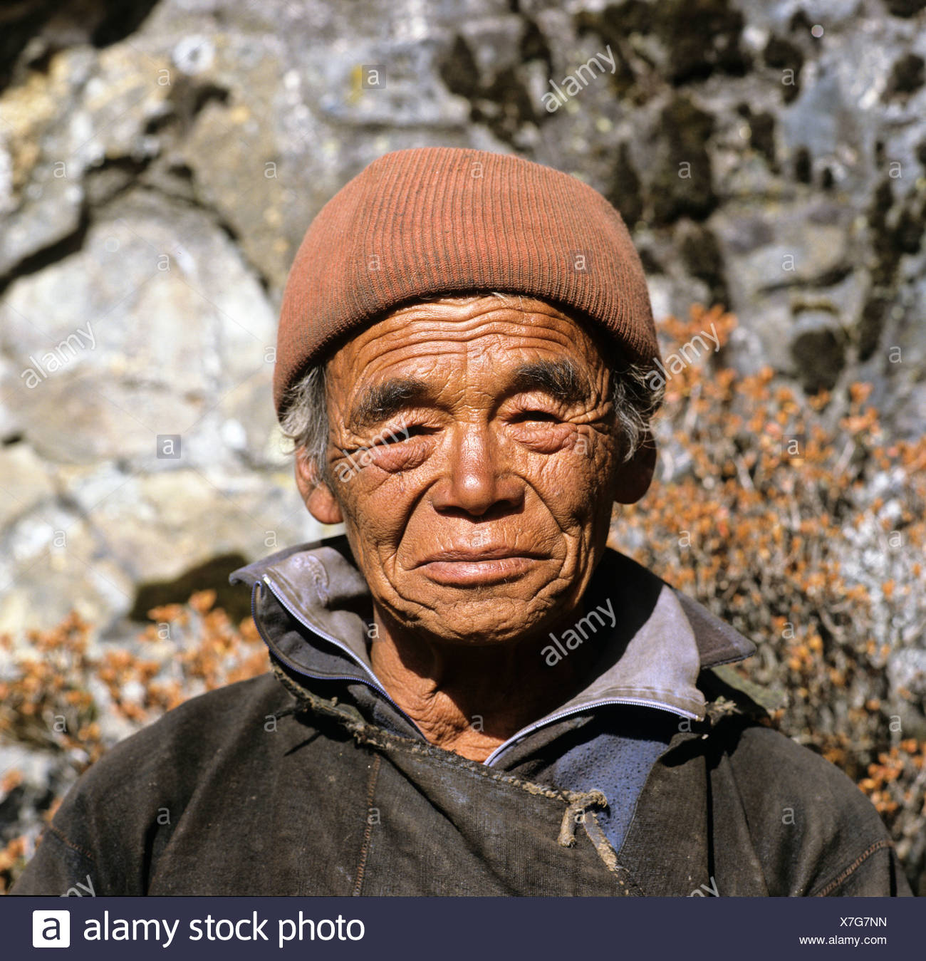 Portrait Of A Sherpa Man Wooly Hat Himalayas Nepal South Asia Stock Photo Alamy