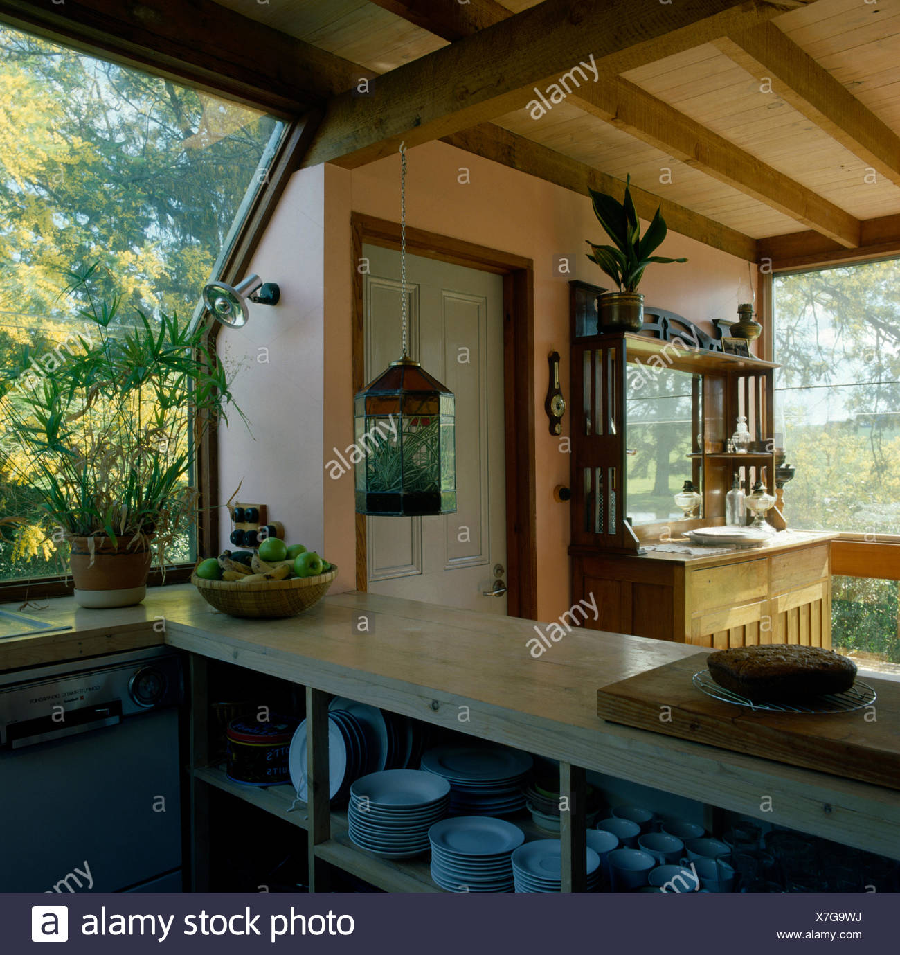 Glass Shelves In Kitchen High Resolution Stock Photography And Images Alamy