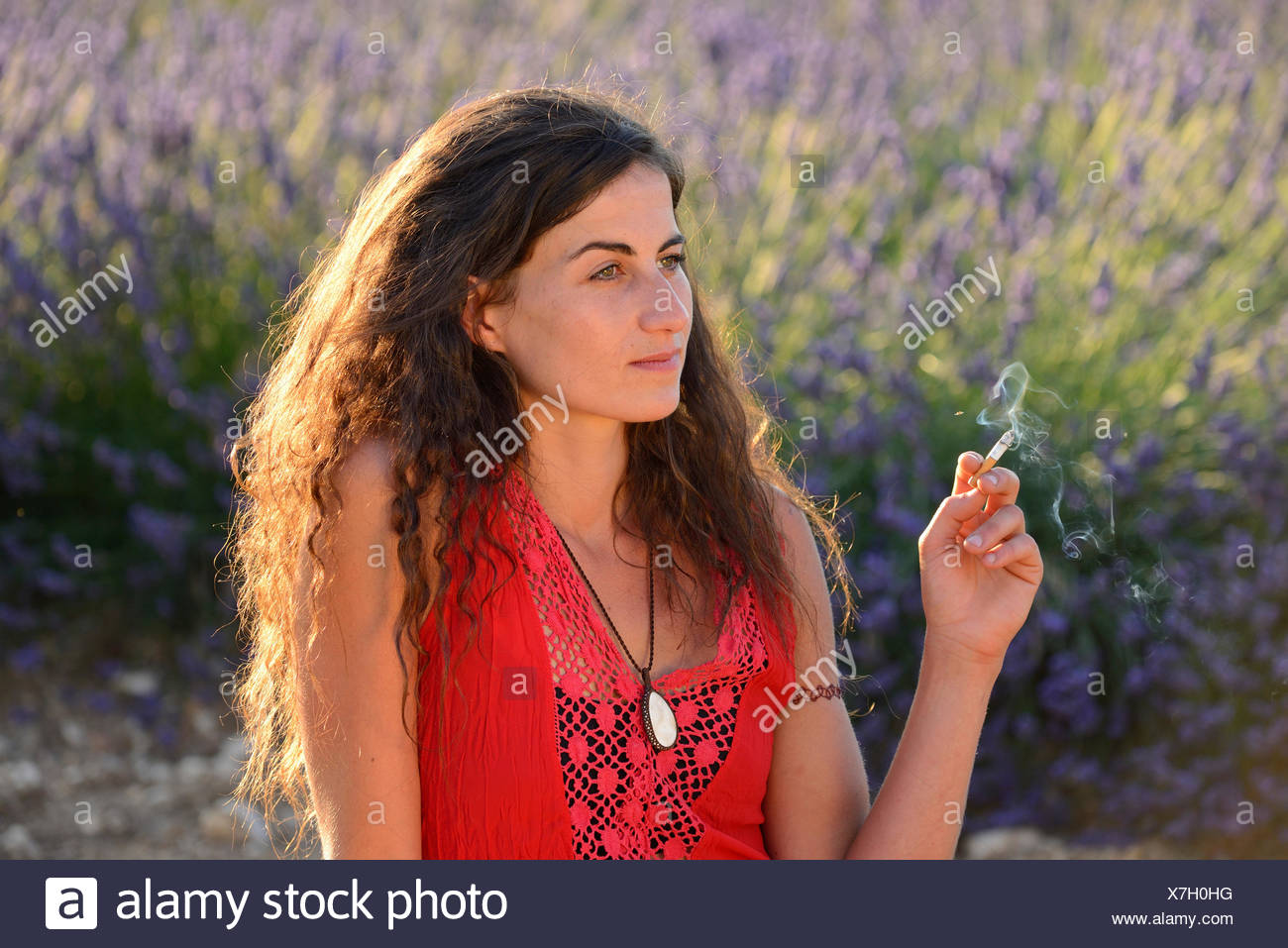 Europe France Provence Vaucluse Lavender Field Woman Walk Red Dress Bloom Blooming Nature Girl Walking French Brunette Hat Europe France Provence Vaucluse Lavender Field Woman Walk Red Dress Bloom Blooming Nature Girl Walking French Brunette Hat