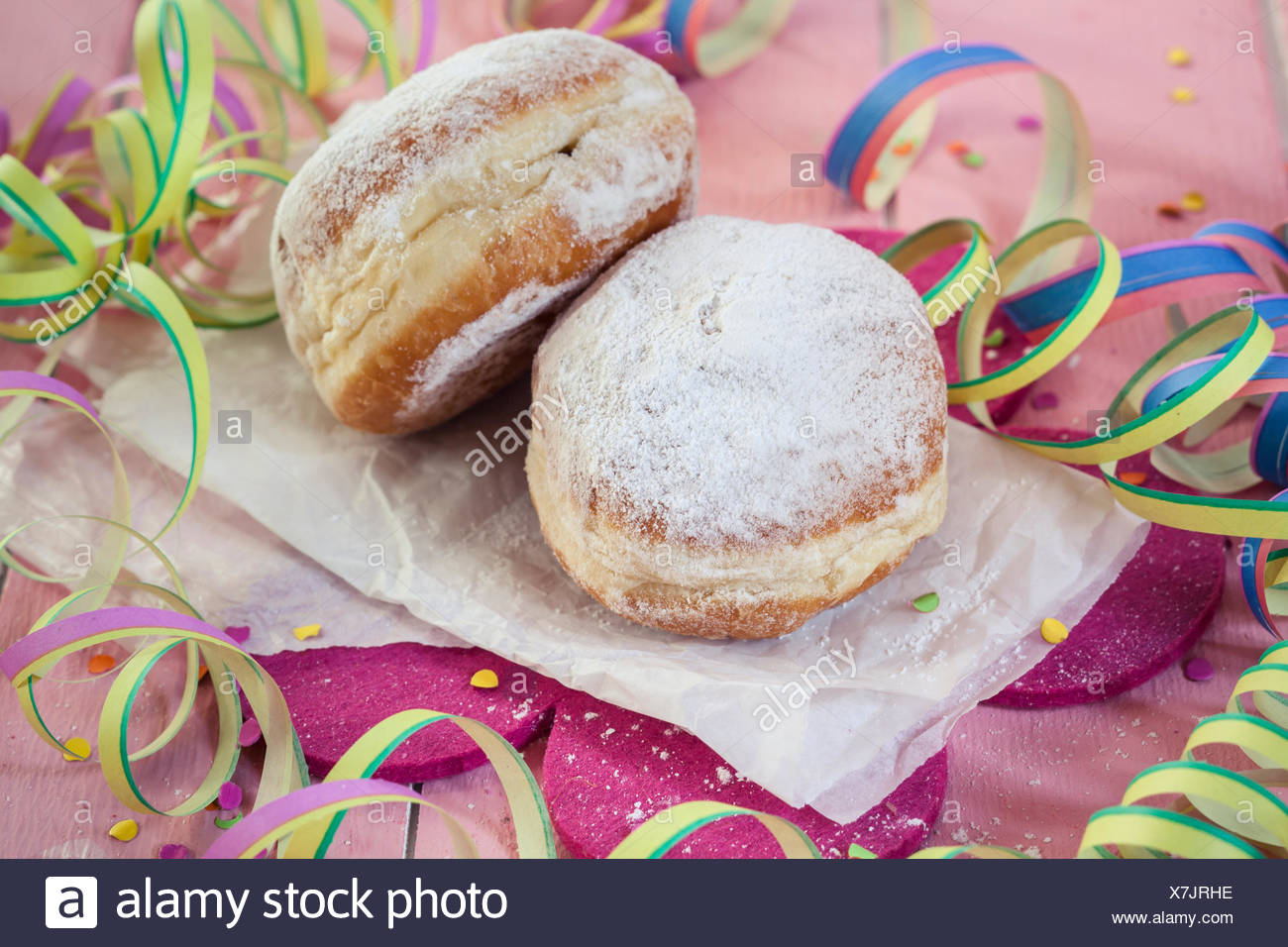 Berliner Doughnuts And Streamers Fasching Stock Photo 280082138