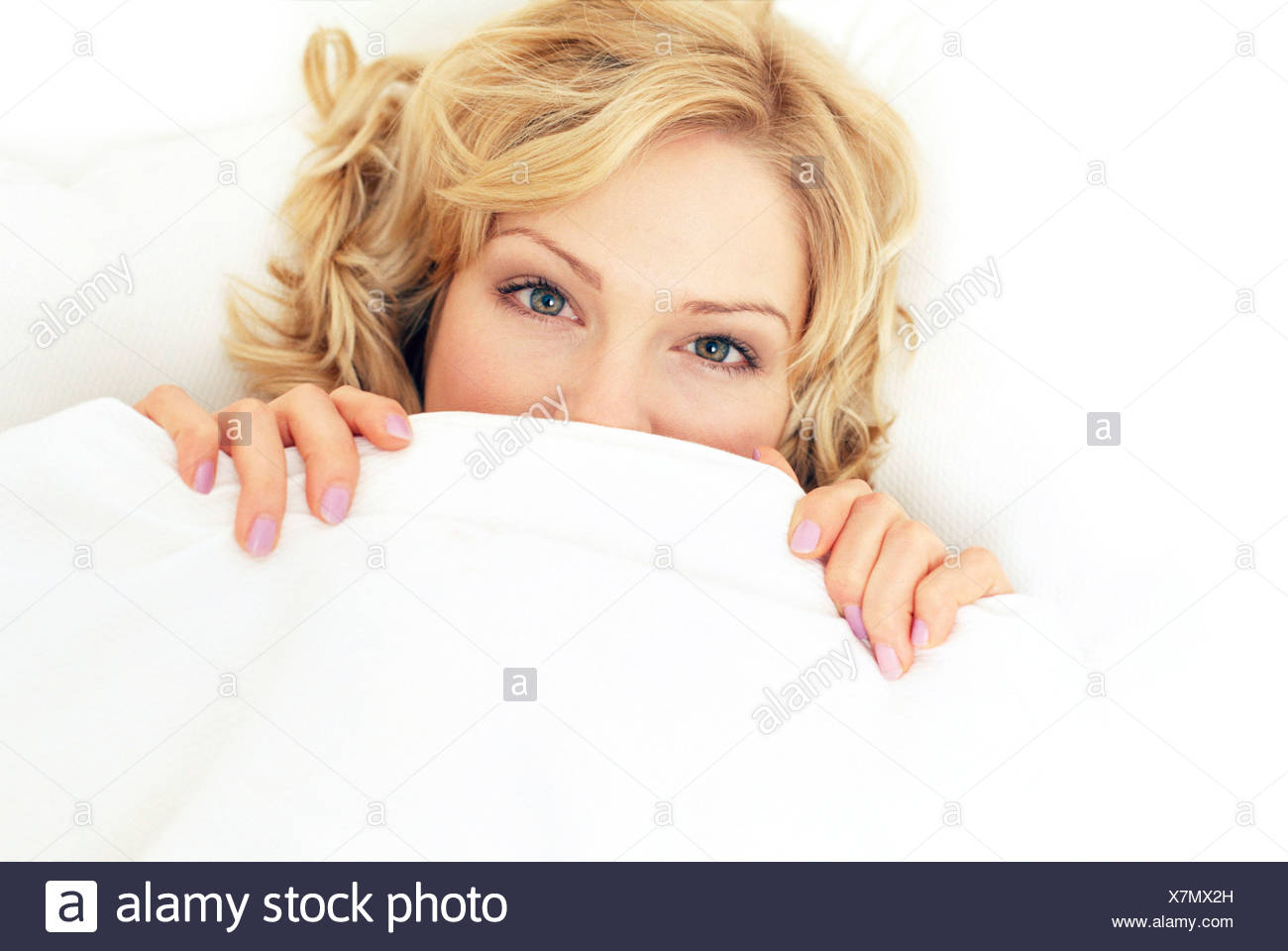 Hiding Under Bed Covers Stock Photos & Hiding Under Bed Covers Stock