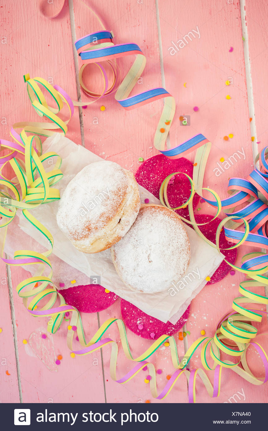 Berliner Doughnuts And Streamers Fasching Stock Photo 280137424