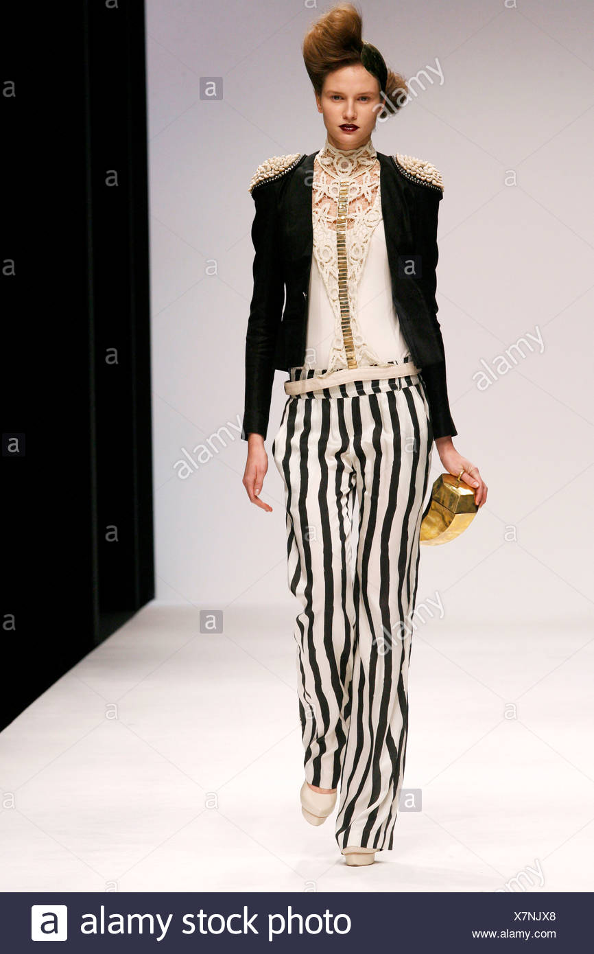 black and gold striped trousers