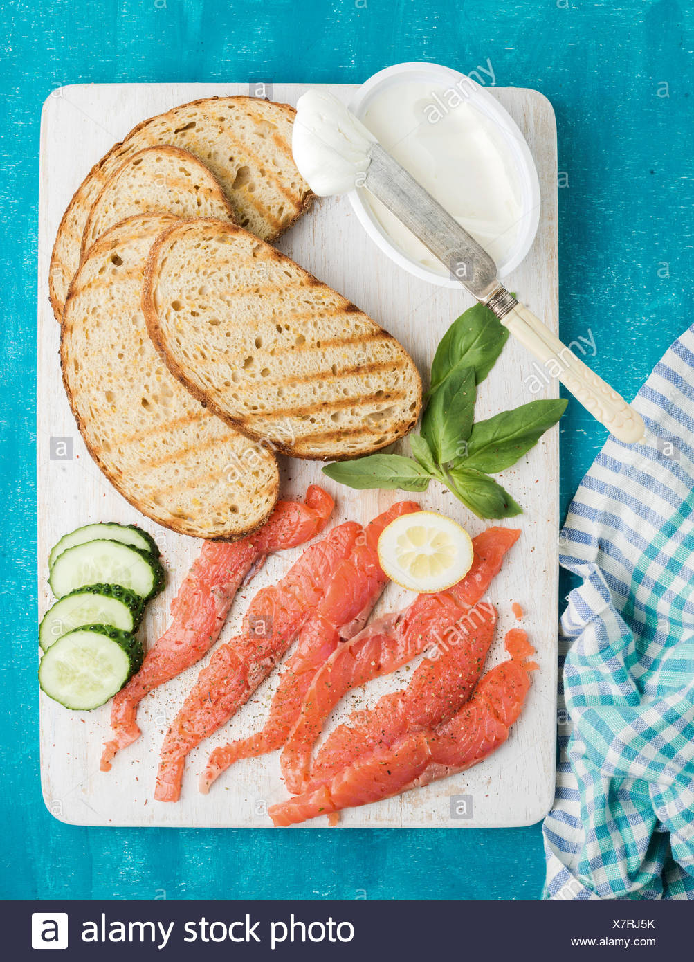 Ingredients For Healthy Sandwich Grilled Bread Slices Smoked