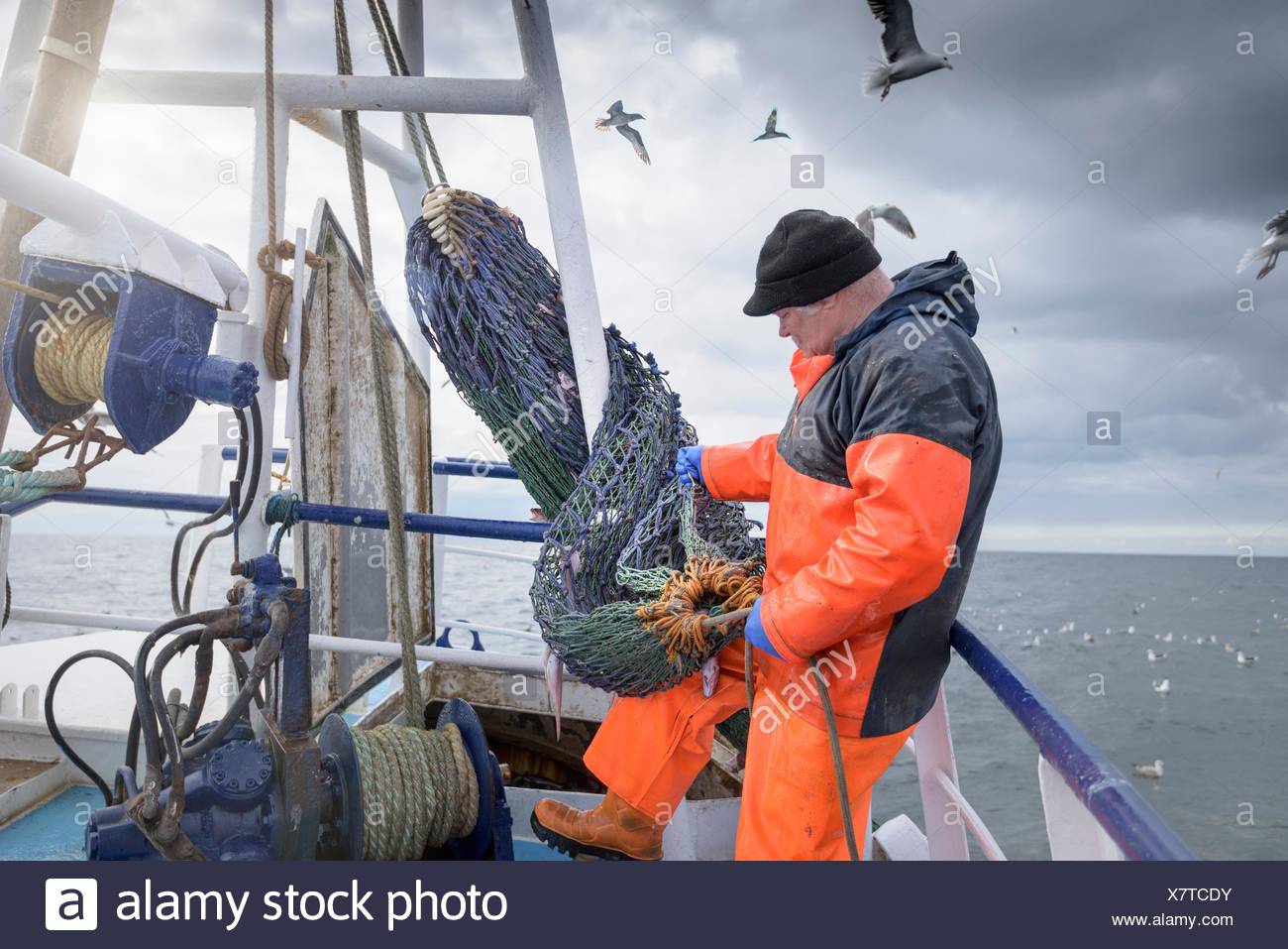 Side View Of Fishing Trawler High Resolution Stock Photography and