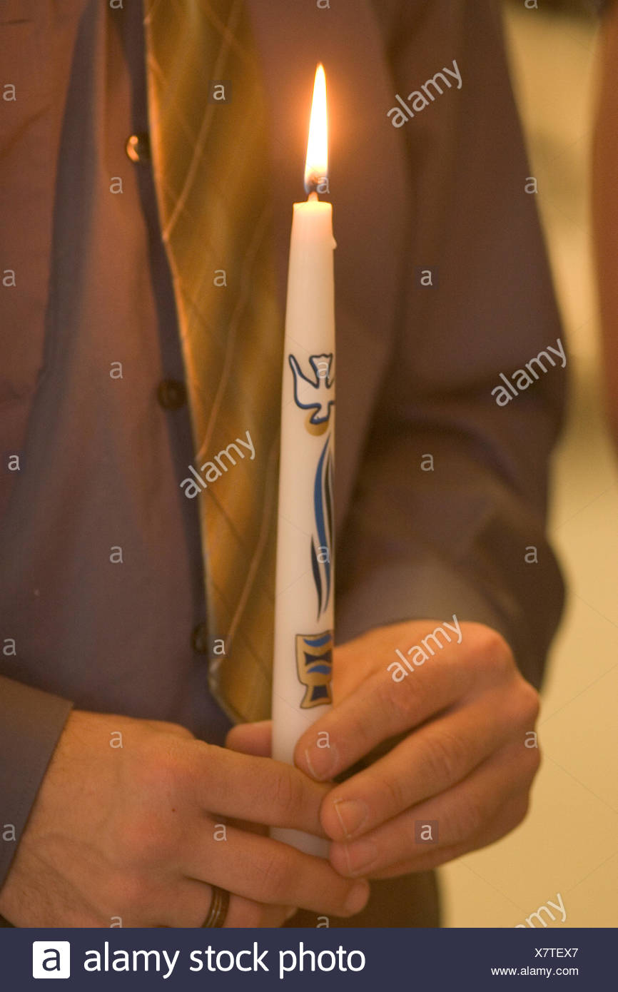 Catholic Baptism Candle Stock Photos & Catholic Baptism Candle Stock