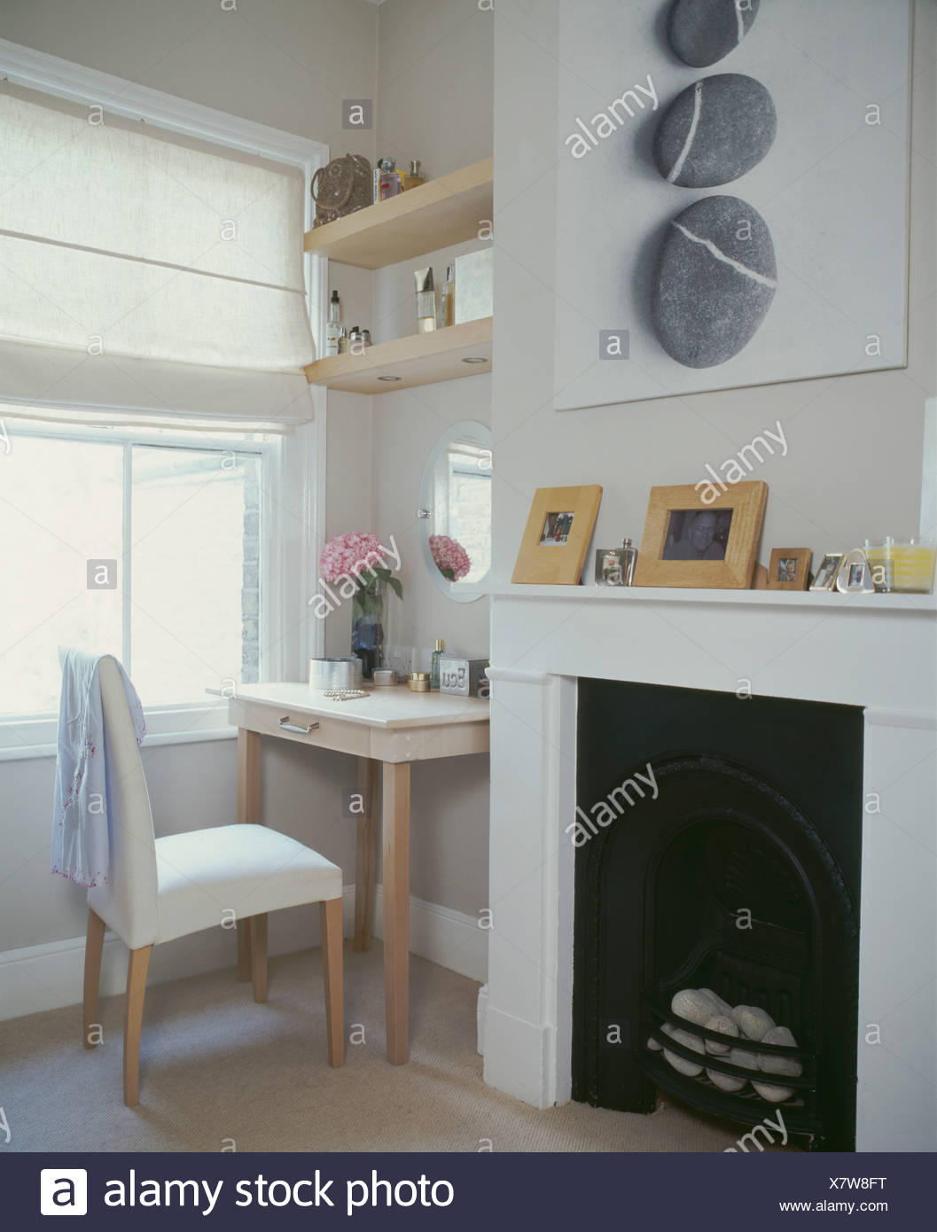 Large Pebble Photograph Print Above Fireplace In Economy