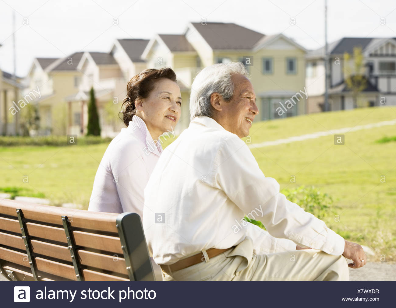 Couple Sitting On The Bench Stock Photo 280238051 Alamy
