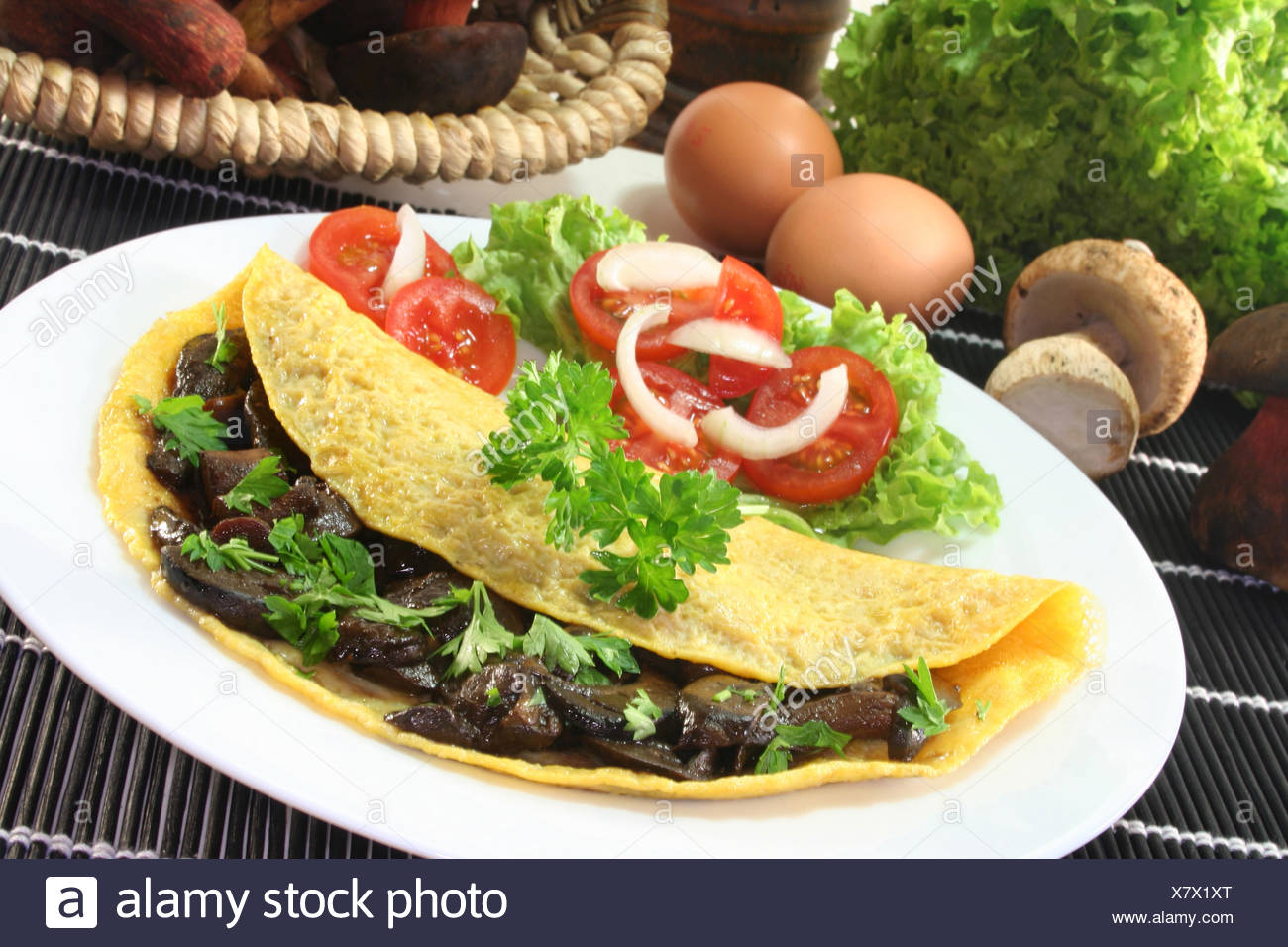 Vegetable Onion Mushrooms Egg Plain Fare Omelet Omelette Tomato