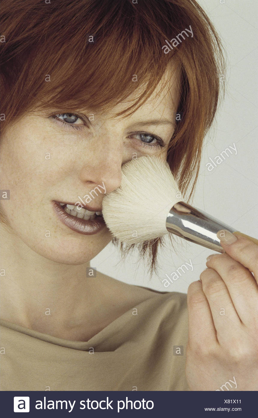 Woman Young Make Up Cosmetics Brush Portrait Model Released