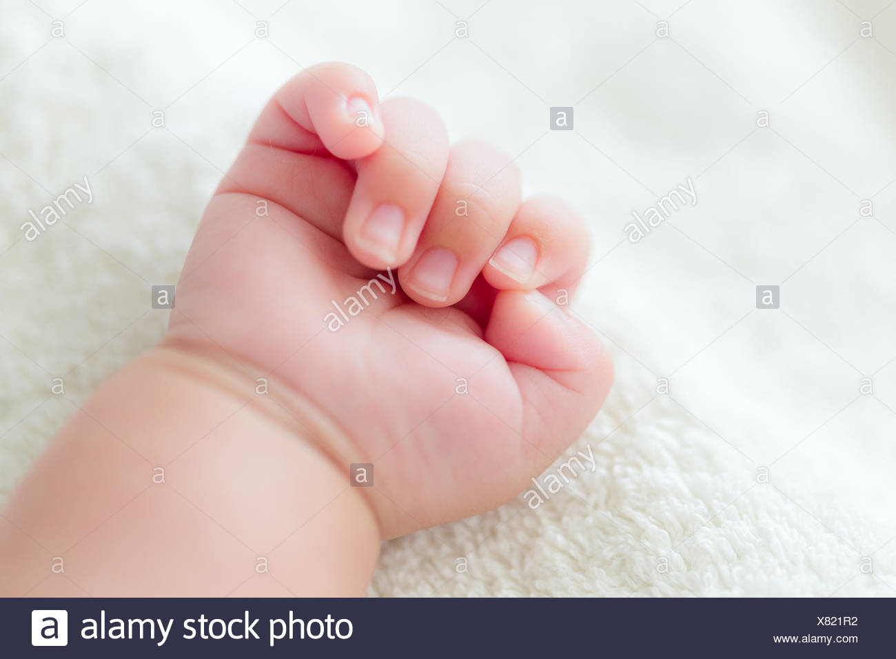 New Born Baby Hand Stock Photo Alamy