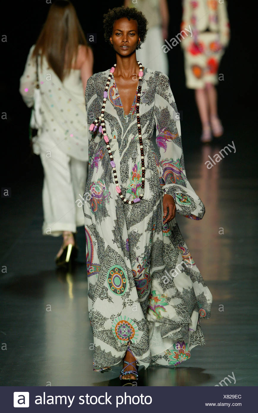 Etro Milan Spring Summer Model Short Hair Wearing Floorlength