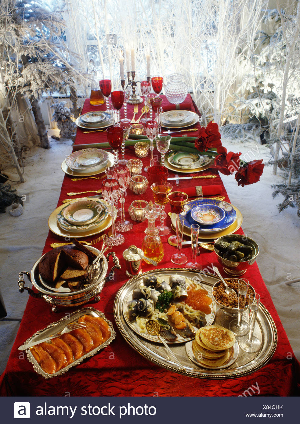 Russian Lunch Christmas Table Stock Photo 280383983 Alamy