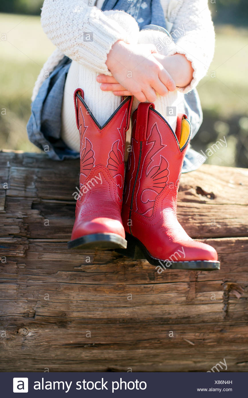 Girls red cowboy boots Clearance