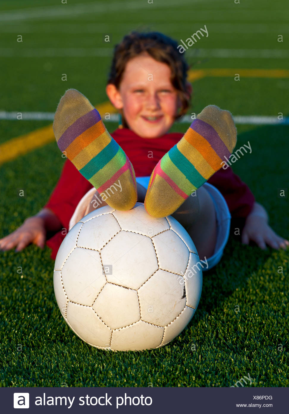 Portrait Of Girl With Soccer Ball Stock Image Portrait Of Girl With Soccer Ball Stock Image
